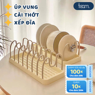Kệ Để Nắp Nồi, Giá Xếp Đĩa, Cài Thớt Có Thể Điều Chỉnh Khoảng Cách Tùy Ý, Tiết Kiệm Không Gian, Kệ Để Đồ Nhà Bếp TOAM