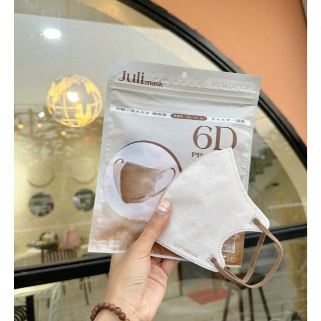 Mua 100 tặng 20 chiếc Khẩu trang 6D JULI Mask 3 lớp kháng khuẩn mẫu form rộng chắn nắng tốt