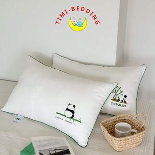 Ruột gối nằm ngủ cao cấp hình gấu trúc chất liệu sợi tre, ruột bông sinh học 48x74cm - Timibedding