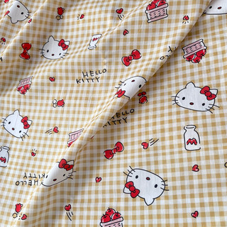 Vải thô cotton hello kitty, vải cotton chất đẹp