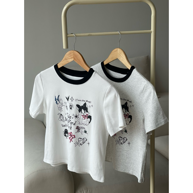 Áo baby tee mèo