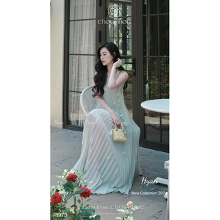 Váy maxi 2 dây nơ nữ tính