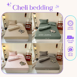 Bộ ga gối lụa tencel 80s trần bông 4 món nhập khẩu - ga trải giường lụa tencel tơ tằm 4 món - bộ ga giường trần bông lụa