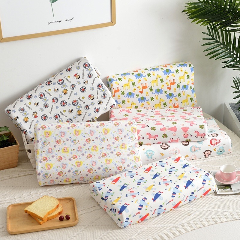 Gối Cao Su Non 3D Cho Bé ( tặng kèm vỏ gối có thể tháo rời để giặt)