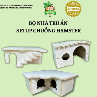  Vật dụng hamster - Vật dụng trú ẩn nhà ngủ gỗ giành cho Hamster 