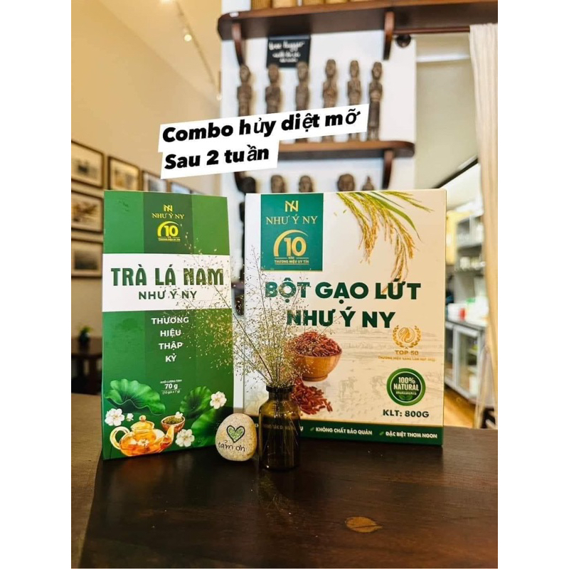 combo bột gạo lứt Như Ý Ny và trà lá nam