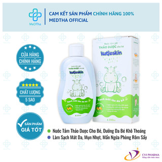 Nước tắm gội thảo dược kutieskin - nước tắm thảo dược cho bé, dịu mẩn ngứa, bảo vệ da cho bé