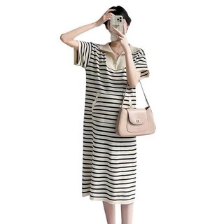 Váy bầu thu đông cổ v đầm bầu công sở chất nhung