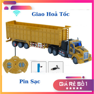 Xe Tải Đầu Kéo, Xe Container Điều Khiển Từ Xa, Sử Dụng Pin Sạc, Hộp Màu Đẹp Phù Hợp Làm Quà Cho Bé