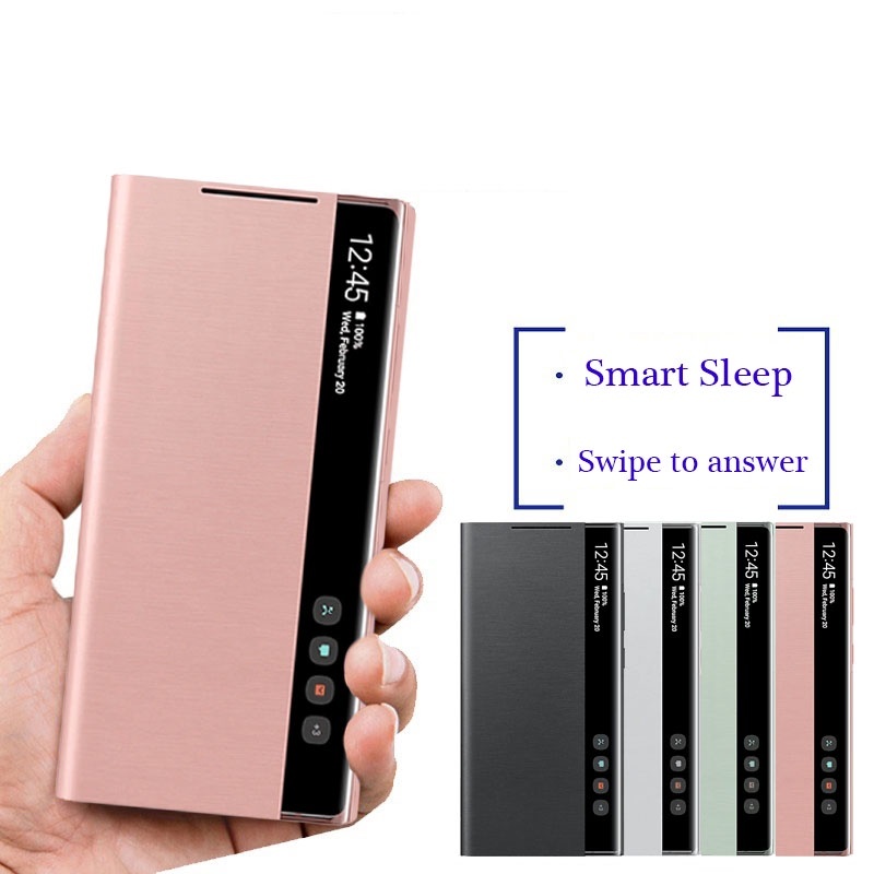 (Chính Hãng) Bao Da Clear View Cho Samsung Note 20 Ultra/Ultra 5G Tự Động Kết Nối Hiển Thị Thông Báo, Cảm Ứng Bên Ngoài