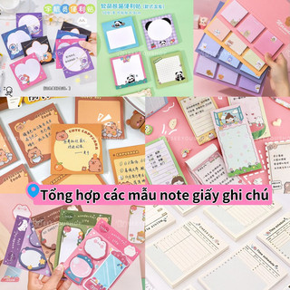Giấy Note Họa Tiết  Dành Cho Học Sinh Tập Nhớ Ghi Chú Nhiều Màu Cute