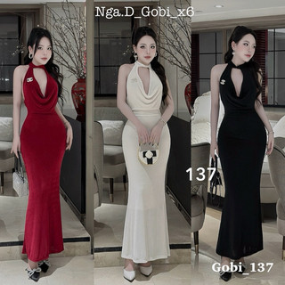 Đầm body cổ đổ dáng đuôi cá dài hở lưng quyến rũ (không kèm tag) a15