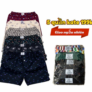 Combo 5 quần đùi short kate nam Không túi SEVEN BOXER