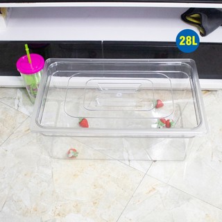 Khay nhựa gn pc trong suốt 1/1 sâu 20cm có nắp