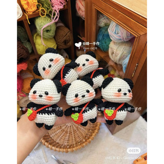Móc khoá gấu trúc đeo túi/ gấu trúc len handmade treo túi xách siêu cute