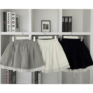  Quần short thun nữ ống rộng phối ren form xòe nhẹ lưng thun co giãn thoải mái  có bigsize -Q01 