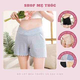 QUẦN SHORT BẦU (DÁNG RỘNG )Cạp Chéo Lưng Thấp Chất Thun Tăm Lạnh