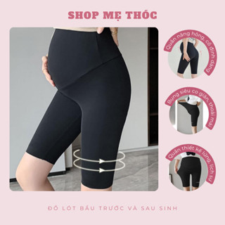 Quần Legging Lửng Bầu Chất Thun Lạnh Bụng Có Chun Điều Chỉnh Co Giãn 4 Chiều Mềm Mát Freesize
