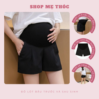 QUẦN BẦU CHẤT UMI  Quần Short Mẫu Mới  Mùa Hè 2024 Có Chun Điều Chỉnh