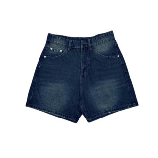 Quần short Unisex Nam/Nữ form suông màu trơn dễ phối đồ màu xanh đậm