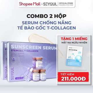 (Mua 2 Tặng 1) Combo 2 Hộp Serum Chống Nắng Tế Bào Gốc T-Collagen 21 Giờ SEYOUL - Tặng 1 MIếng Mặt Nạ Ngẫu Nhiên