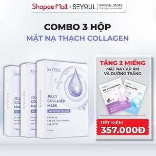 Combo 3 Hộp Mặt Nạ Thạch Collagen SEYOUL căng bóng da mịn màng - Tặng 2 Miếng Mặt Nạ Cấp Ẩm và Dưỡng Trắng