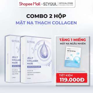 (Mua 2 Tặng 1) Combo 2 Hộp Mặt Nạ Thạch Collagen SEYOUL căng bóng da mịn màng - Tặng 1 Miếng Mặt Nạ Ngẫu Nhiên