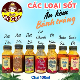   NƯỚC SỐT Các Loại Sốt Trộn Bánh Tráng CHAI 100ML-Sốt Bò Sốt Me Sốt Chanh Dây Sốt Tắc Ớt Rim Sate Sả Sate Ớt BEGAO 