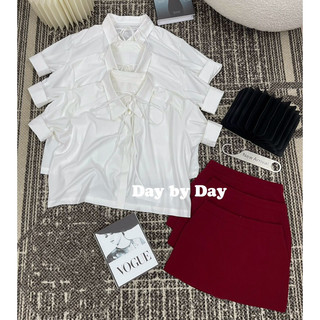Set sơ mi  thắt nơ mix Cv đỏ