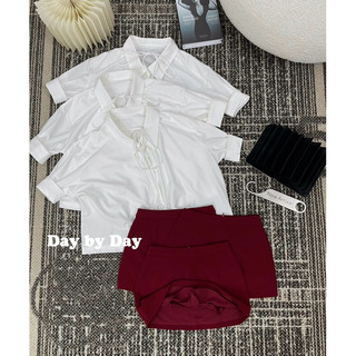 Set sơ mi  thắt nơ mix Cv đỏ