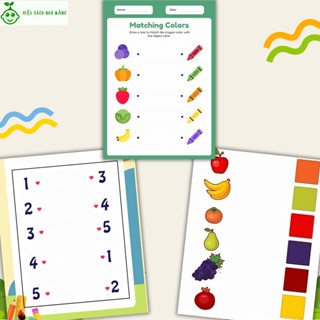 Rèn luyện tư duy, nối hai hình tương đương, được làm từ chất liệu giấy a4 in màu (Bộ học liệu giáo dục Montessori)