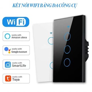 Công tắc cảm ứng thông minh cao cấp Tuya Smart Life - Công tắc cảm ứng 3 nút nhấn kết nối Wifi và Bluetooth