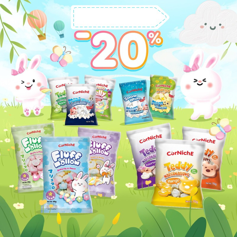 Kẹo Dẻo Corniche Marshmallow 70g các loại