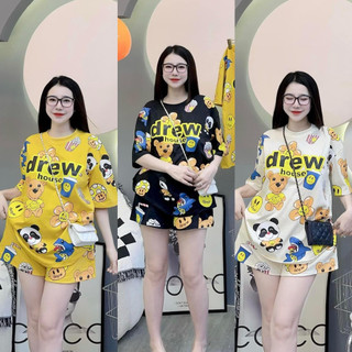 Sét Bộ Đùi Nữ Free Size Form Rộng Chất Cotton Su Thấm Hút Mồ Hôi_Drew Gấu