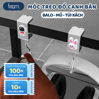 Móc treo balo, túi xách TOAM chất liệu kim loại cứng cáp, móc treo đồ cạnh bàn xoay 360 điều chỉnh dễ dàng
