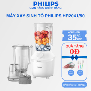 Máy Xay Sinh Tố Đa Năng Philips HR2041/50 - 2 Cối Xay Lớn 1L, 1 Cối Xay Nhỏ - Xay Nhuyễn Trong 45s - Bảo Hành 24 Tháng
