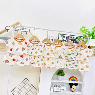 SET 3-5 Bộ ngắn tay thun tăm, combo 5 bộ cộc tay tăm lạnh cho bé 5 đến 16kg (5 hình khác nhau )