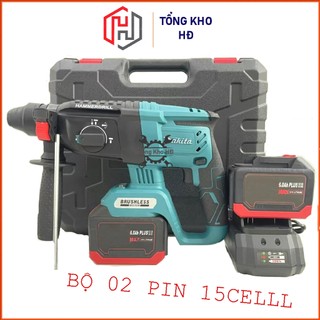 Máy Khoan Đục Bê Tông Makiitaa 199V Động Cơ Không Chổi Than 3 Chức Năng 2 Pin 15cell Chân Pin Phổ Thông