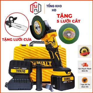 Máy Mài Pin D3WALT 198V Cao Cấp - Động Cơ Không Chổi Than - Có Điều Chỉnh Vòng Tua - Tặng Kèm Đá Cắt Và Bộ Lam Cưa Xích