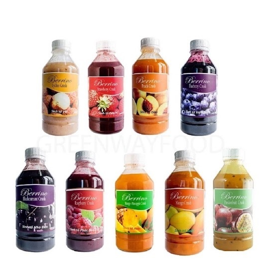 (130g chiết)Mứt Berrino,Sinh tố Berrino đủ vị chai chiết 130g