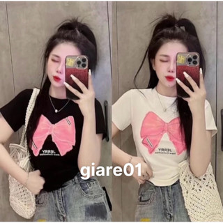 Áo thun croptop nữ , áo thun hình hoa hồng xinh