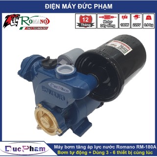 Máy Bơm Tăng áp ROMANO RM-150A và RM-180A | Tự động tắt bật khi dùng.| Motor dây đồng.