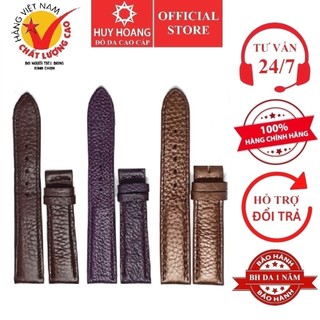 Dây đồng hồ Huy Hoàng da bò size 12, 14 màu nâu đen, tím đậm, nâu bạc HP8112-13-14