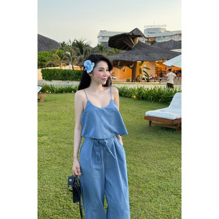 Set bộ jean mềm 2 dây linh hoàng
