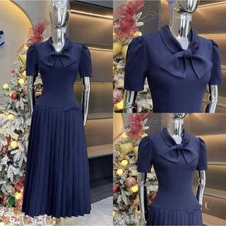 Váy Thiết Kế Evii Y59 dành cho nữ  Đầm thiết kế cổ nơ xếp Ly dáng dài phù hợp đi làm  đi chơi và đi dự tiệc . Có Bigsize