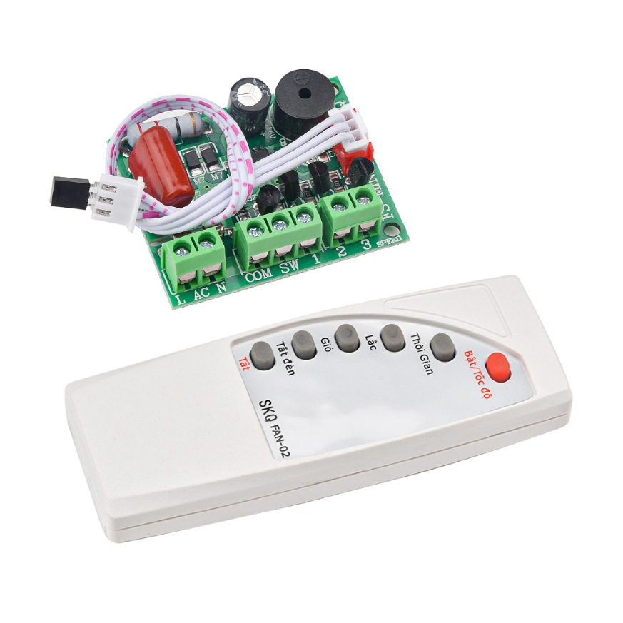 Bộ mạch điều khiển từ xa cho quạt - Bản Tiếng Anh mạch đỏ xịn đủ IC-bản tiếng việt thông dụng,quạt điều khiển
