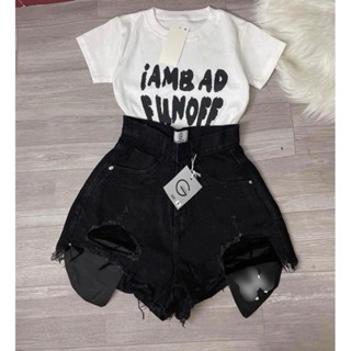 [ Rẻ vô địch ] Set bộ áo croptop bozip mix quần jean rách - chờ neo