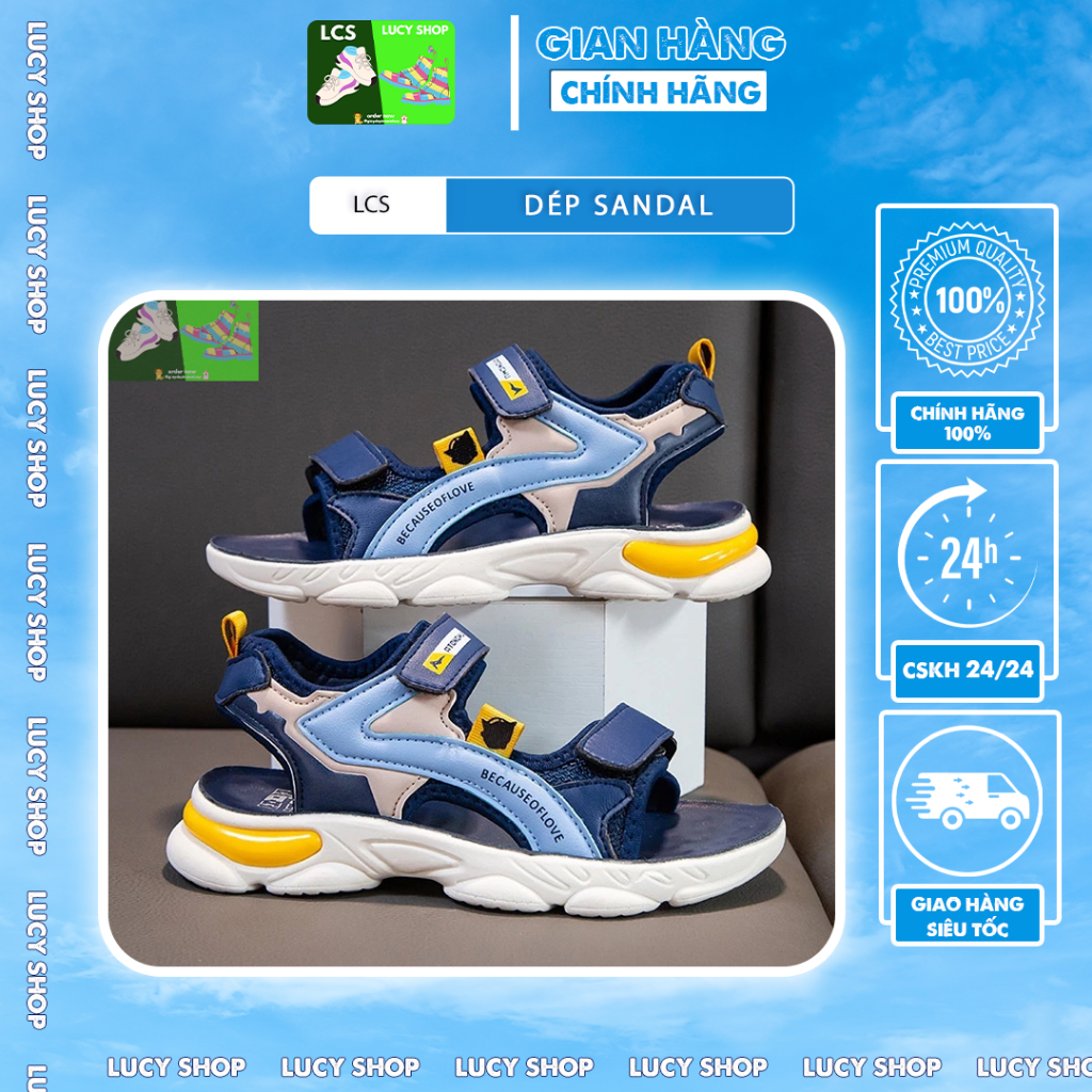 Dép Sandal Cho Bé L108 - Dép Quai Hậu Bé Gái, Trai Đế Êm Mềm Nhẹ Dáng Thể Thao Không Trơn Trượt, Phong Cách Hàn Quốc