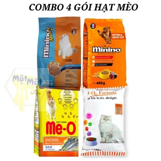 COMBO 4 GÓI THỨC ĂN MÈO HẠT KHÔ MININO, MININO YUM, ME-O, APRO IQ MÈO