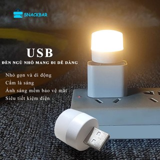 Đèn ngủ snackbar, đèn led usb 2 chế độ ánh sáng bảo vệ mắt, đèn usb nhỏ gọn cường độ ánh sáng cao, dễ dàng mang đi.